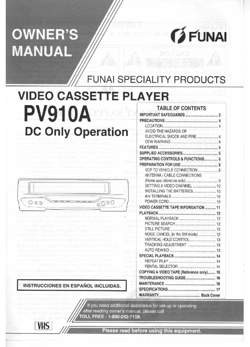FUNAI PV910A owner's manual
