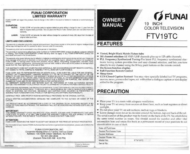 FUNAI FTV19TC User manual FUNAI FTV19TC User manual