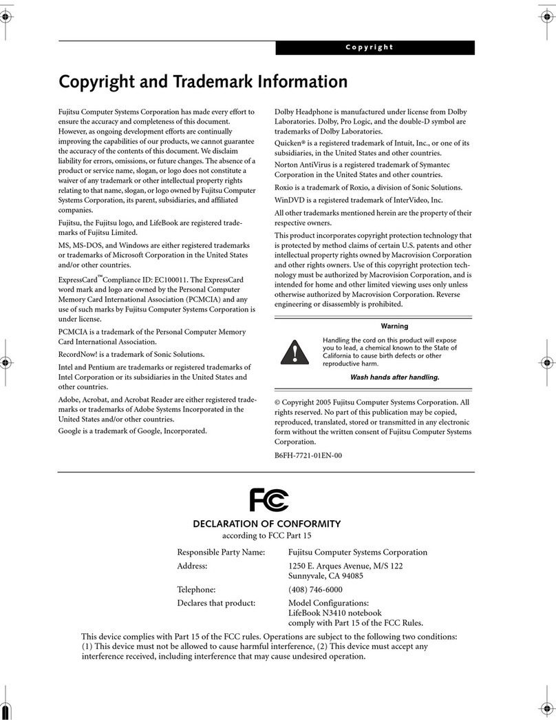 Fujitsu Lifebook N3410 User manual