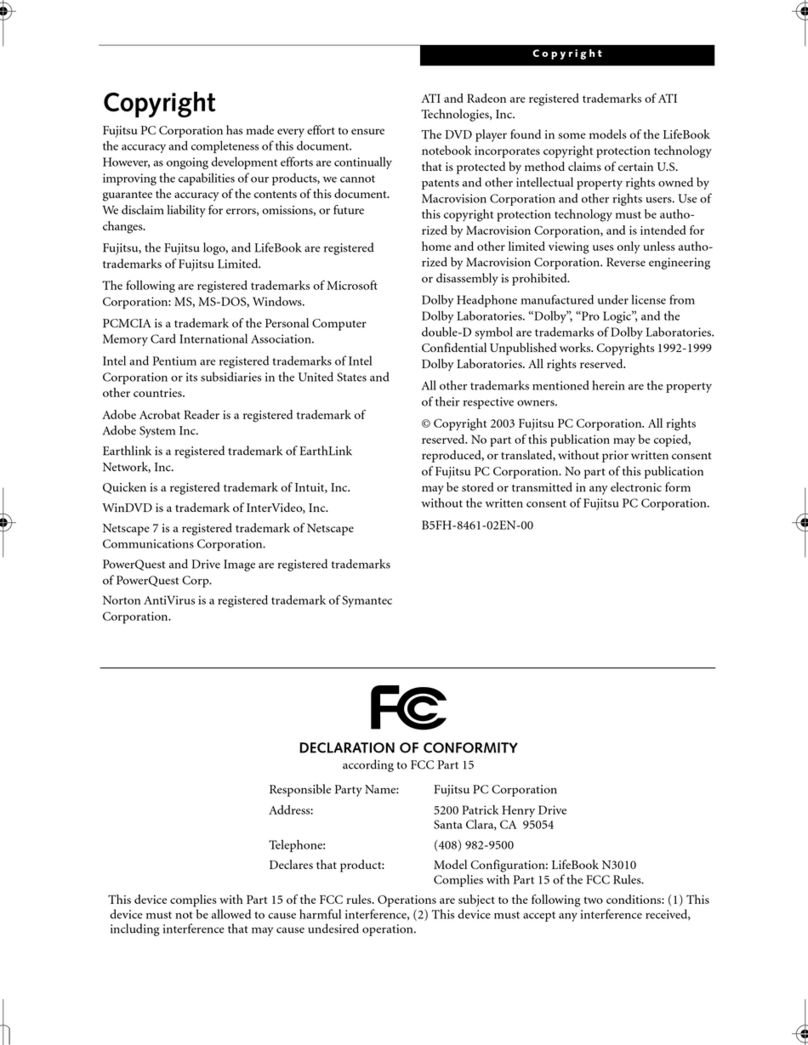 Fujitsu Lifebook N3010 User manual