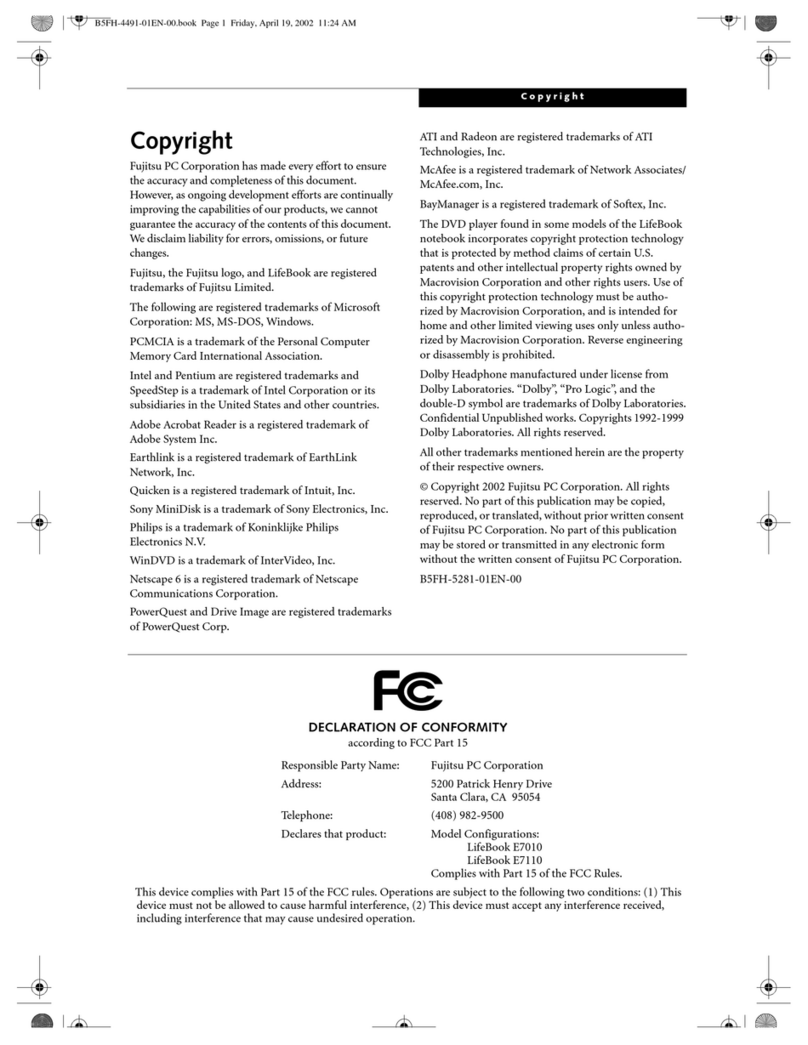 Fujitsu LifeBook E7010 User manual