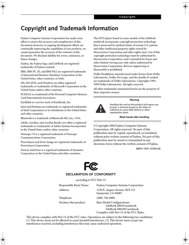 Fujitsu Lifebook E8010 User manual