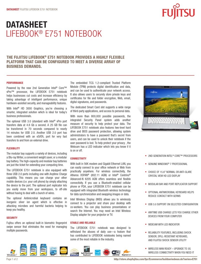 Fujitsu Lifebook E751 datasheet
