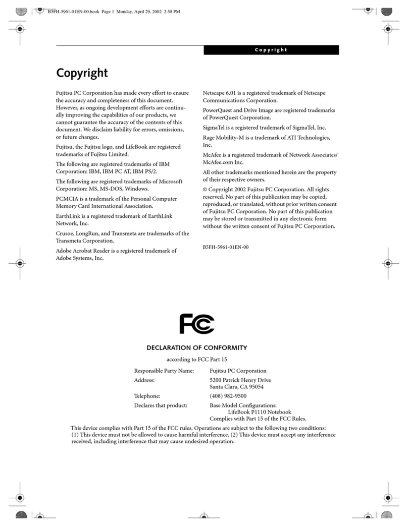 Fujitsu Lifebook P1110 User manual