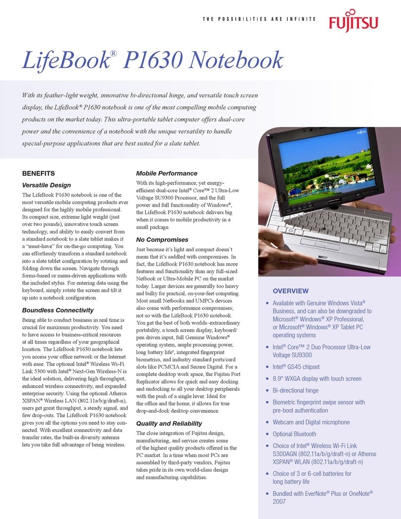 Fujitsu P1630 - LifeBook Tablet PC User manual