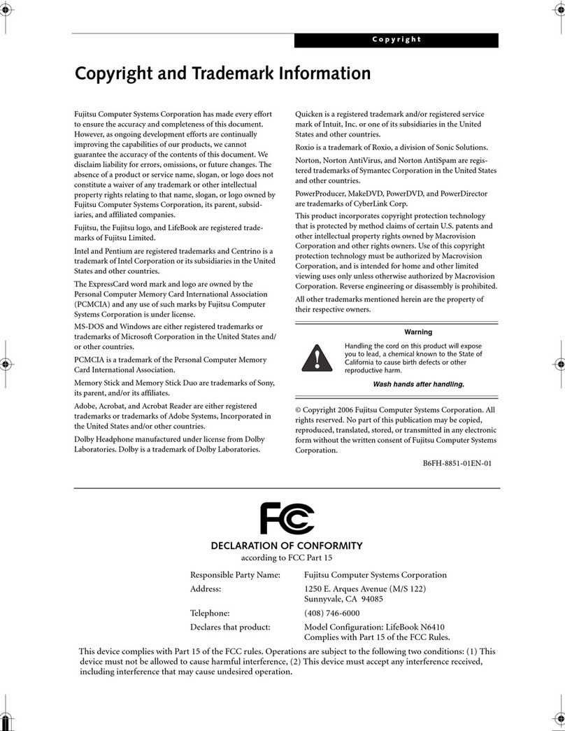 Fujitsu Lifebook N6410 User manual