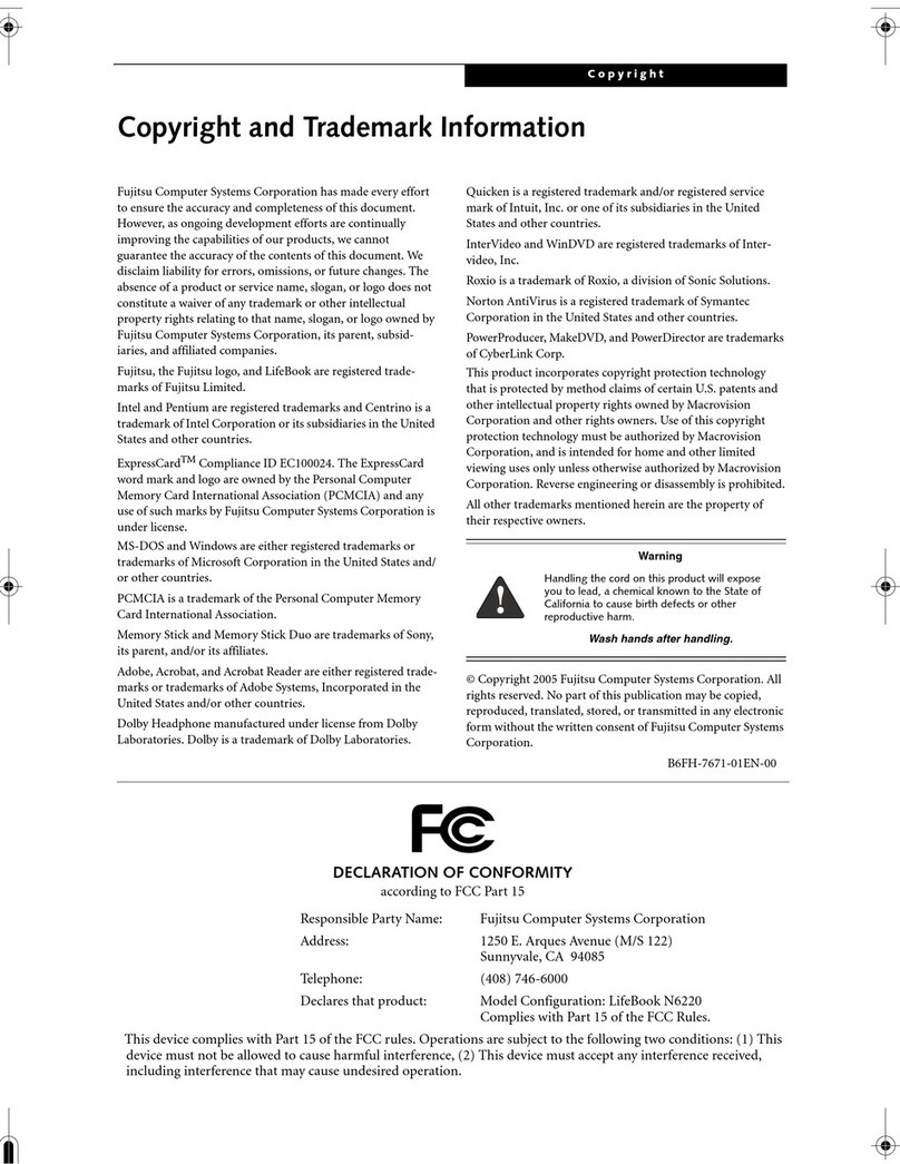 Fujitsu Lifebook N6220 User manual