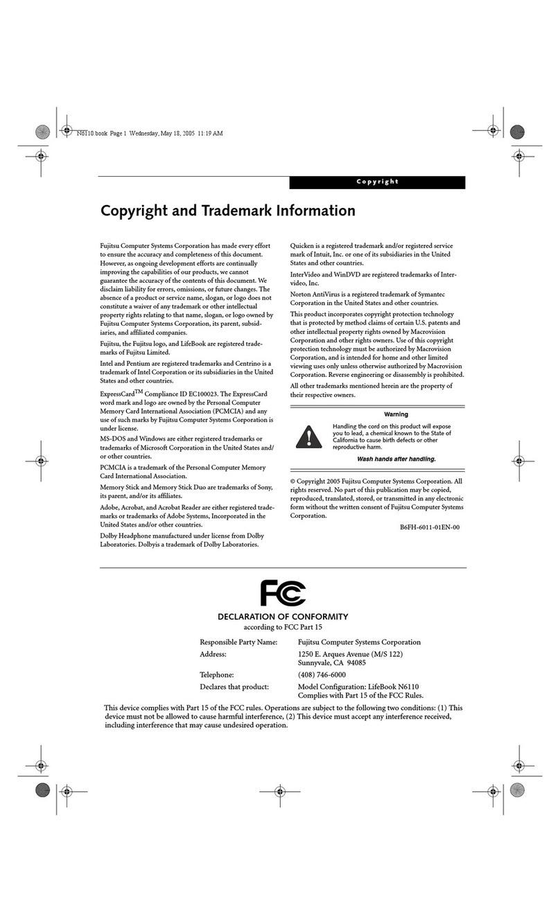 Fujitsu N6110 - LifeBook - Pentium M 1.86 GHz User manual