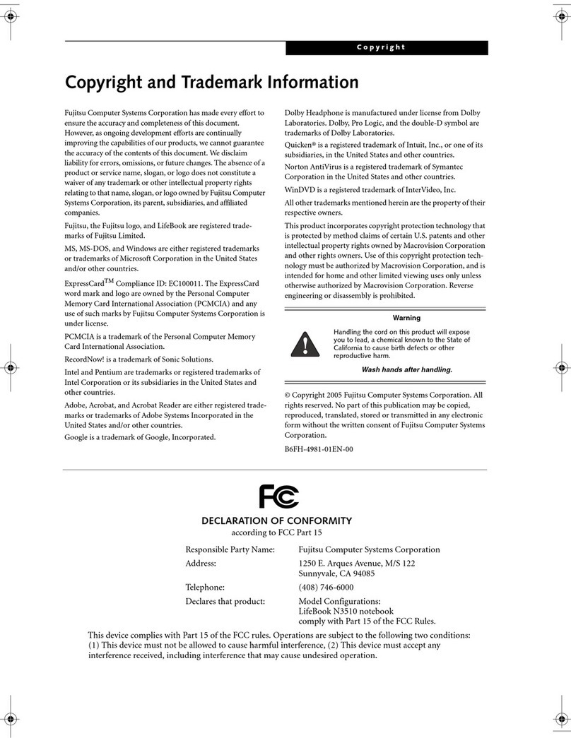 Fujitsu Lifebook N3510 User manual