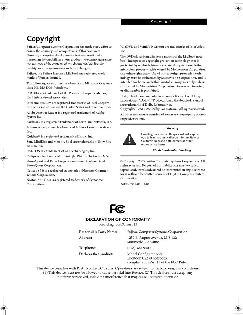 Fujitsu Lifebook C2230 User manual