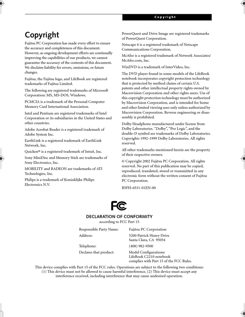 Fujitsu Lifebook C2210 User manual