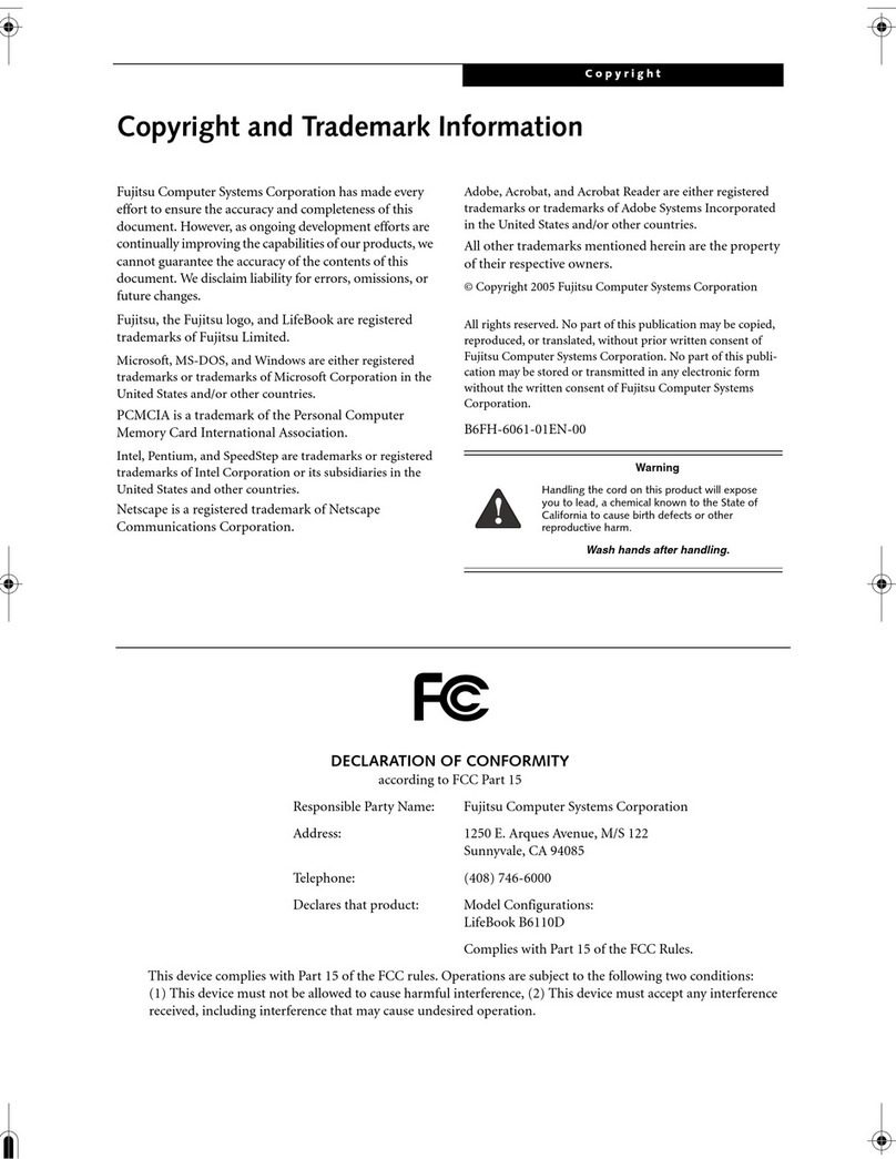 Fujitsu LifeBook B6110D User manual