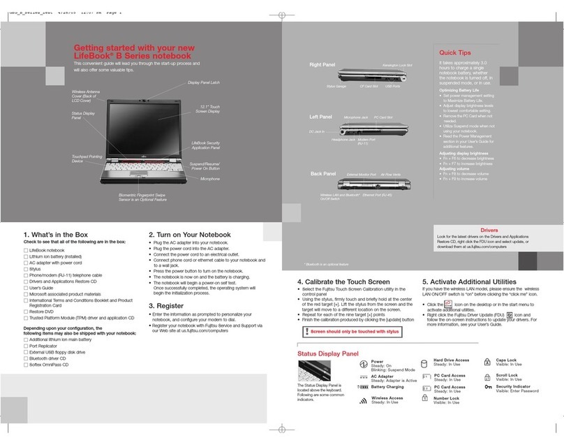 Fujitsu LifeBook B6110D User manual