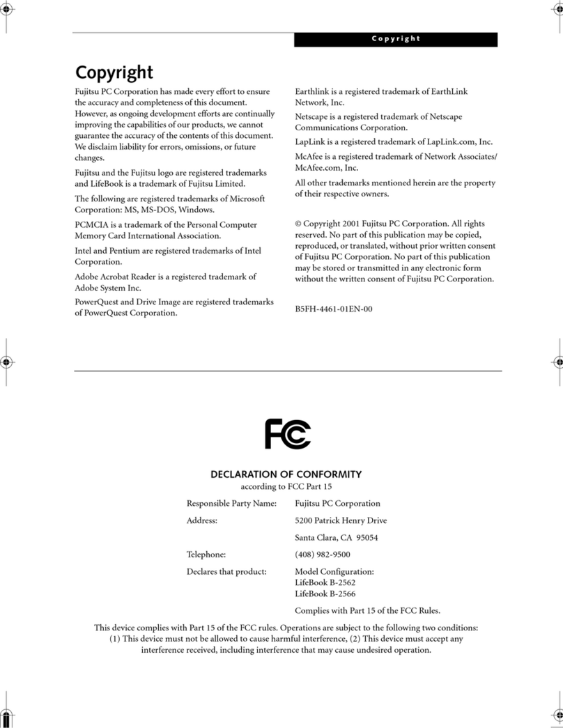 Fujitsu LifeBook B-2562 User manual