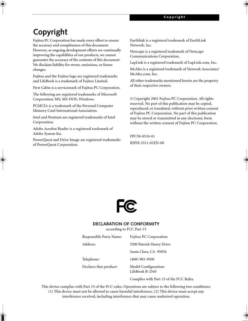 Fujitsu LifeBook B-2545 User manual