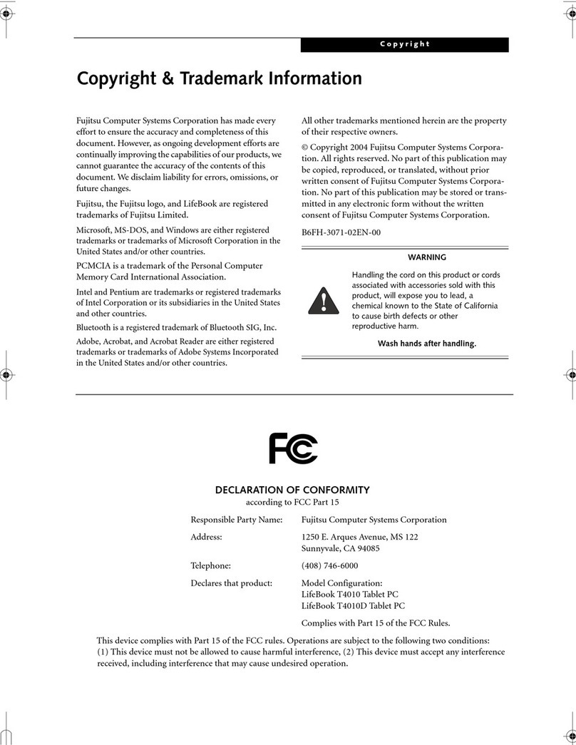 Fujitsu Lifebook T4010 user guide