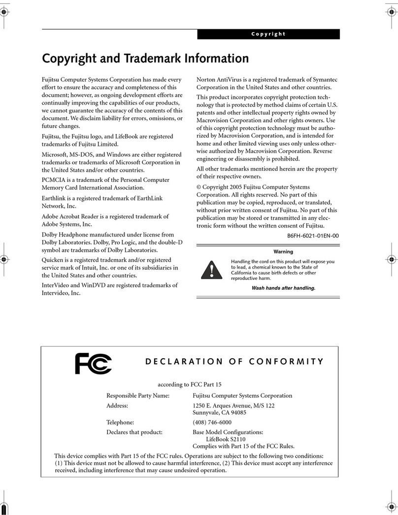 Fujitsu Lifebook S2110 User manual