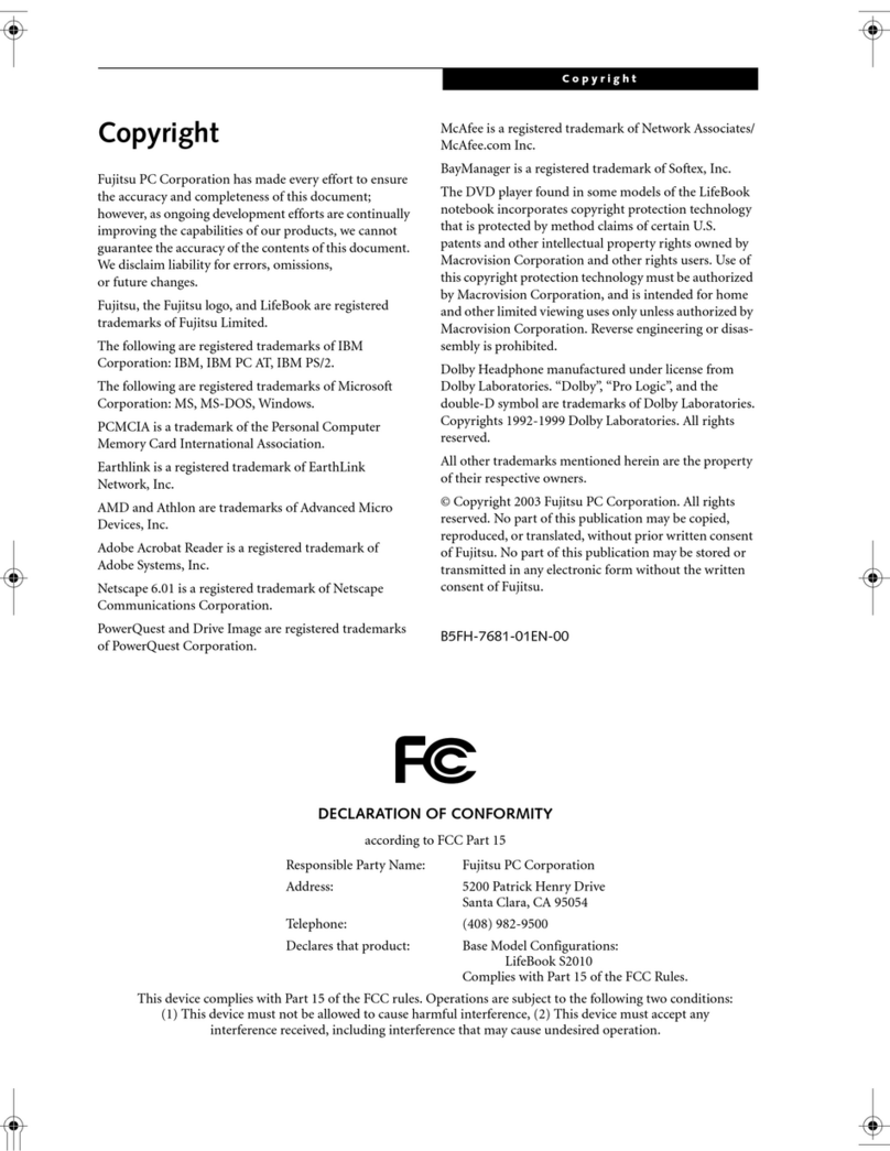 Fujitsu Lifebook S2010 User manual