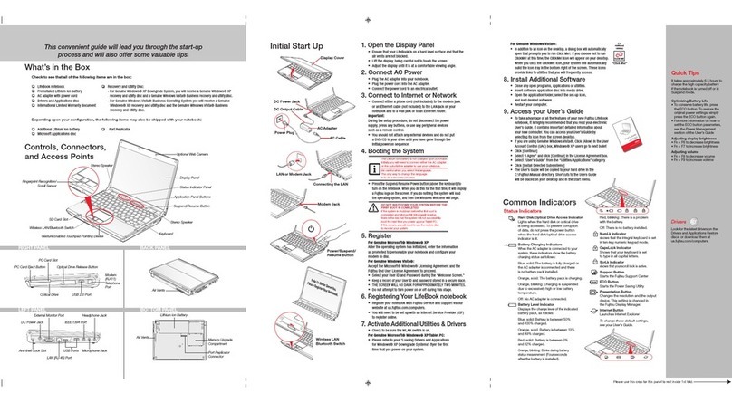 Fujitsu P8020 - LifeBook - Core 2 Duo 1.4 GHz User manual