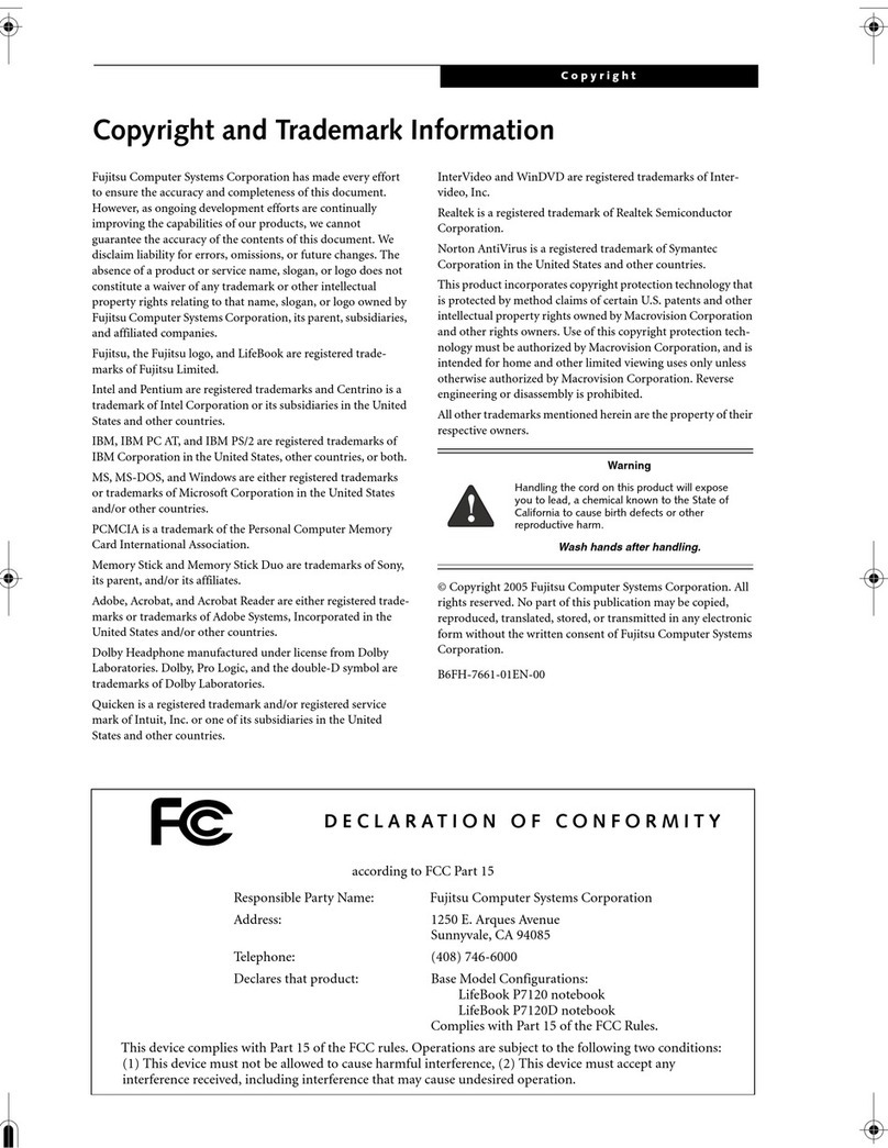 Fujitsu Lifebook P7120 User manual