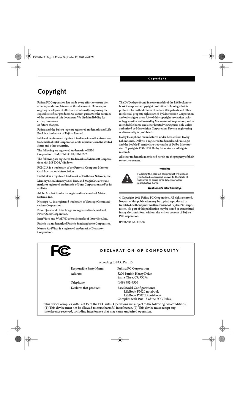 Fujitsu LifeBook P5020 user guide