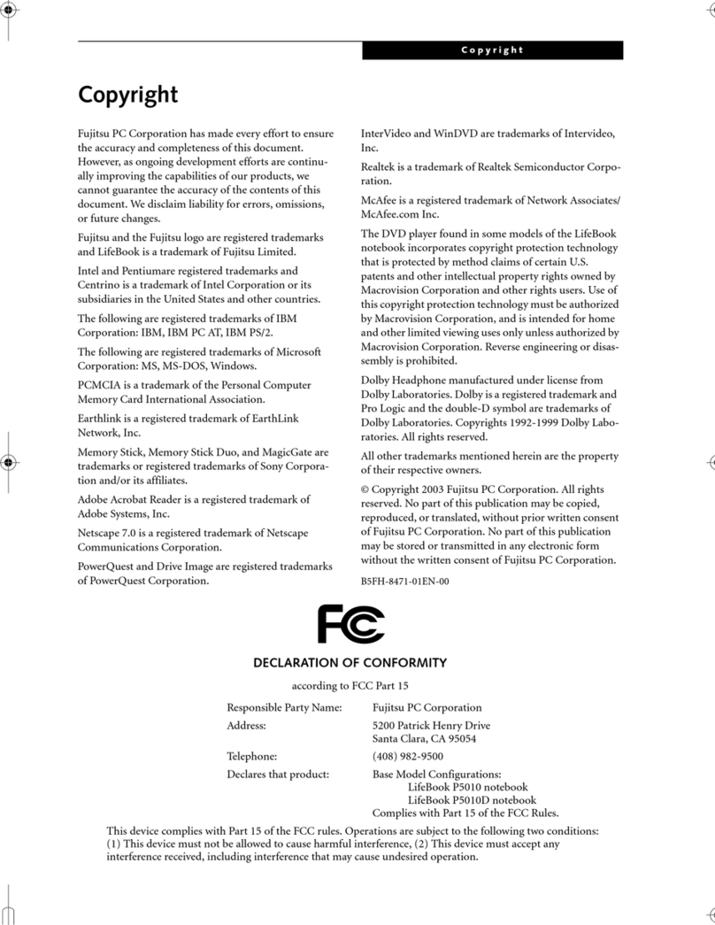 Fujitsu LifeBook P5010 User manual