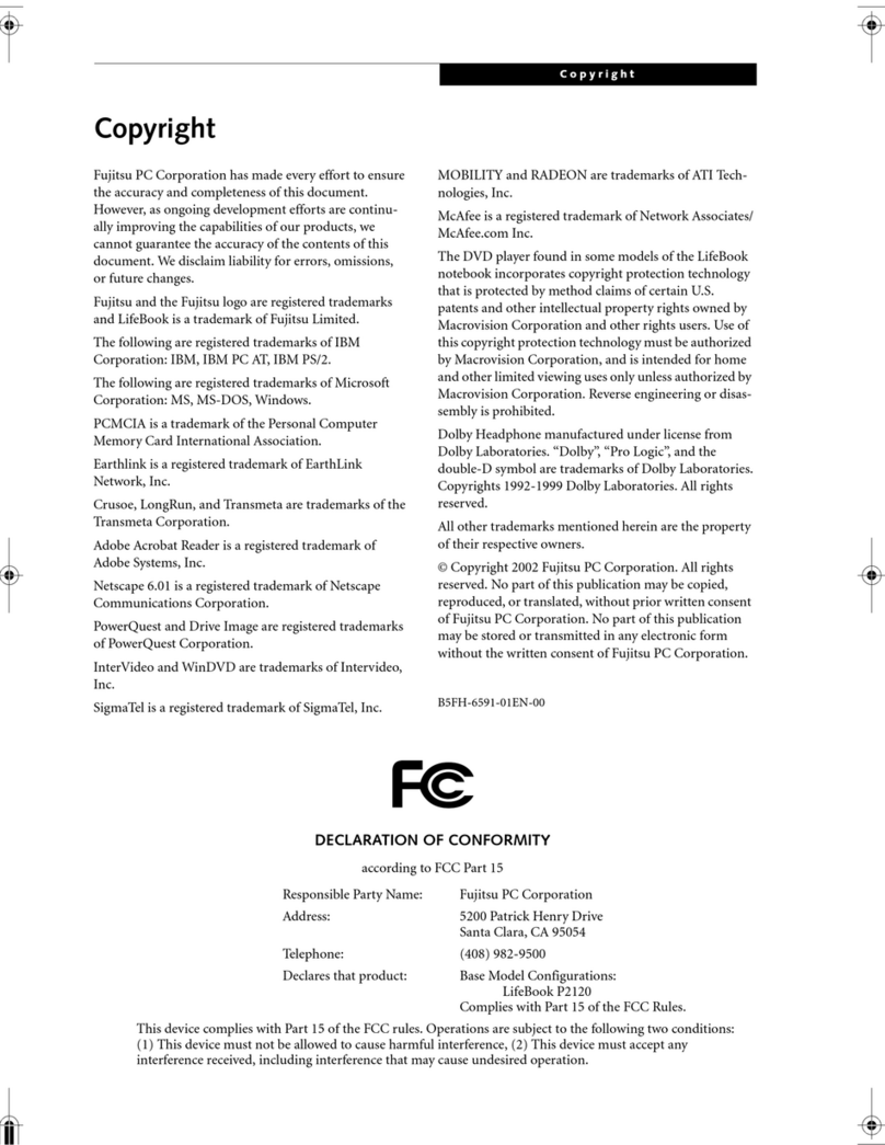 Fujitsu LifeBook P2120 User manual