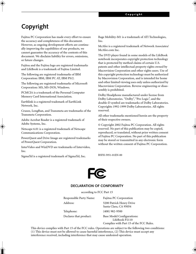 Fujitsu LifeBook P2110 User manual
