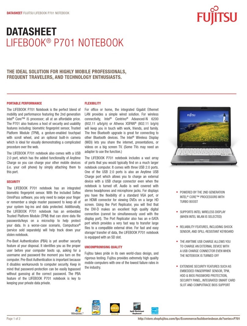 Fujitsu Lifebook P701 User manual