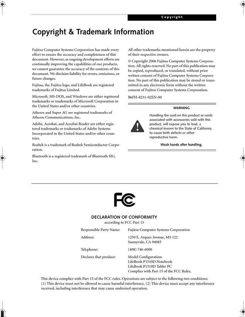 Fujitsu Lifebook P1510D User manual