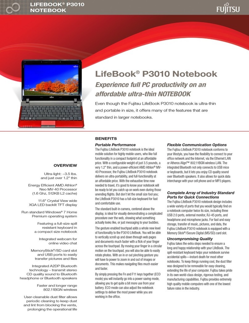 Fujitsu P3010 - LifeBook - Athlon Neo 1.6 MHz User manual