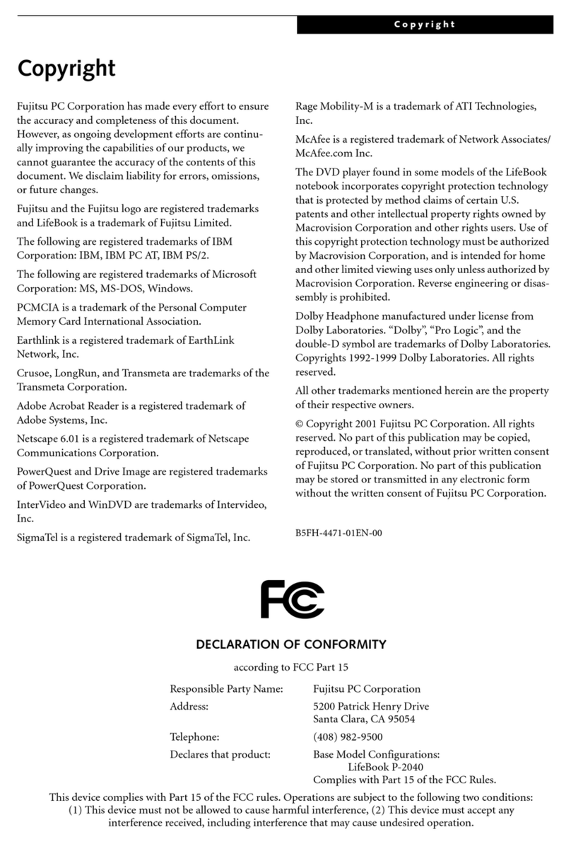 Fujitsu LifeBook P-2040 User manual