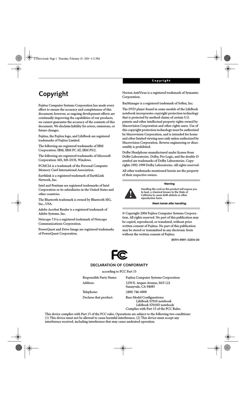 Fujitsu Lifebook S7010 User manual