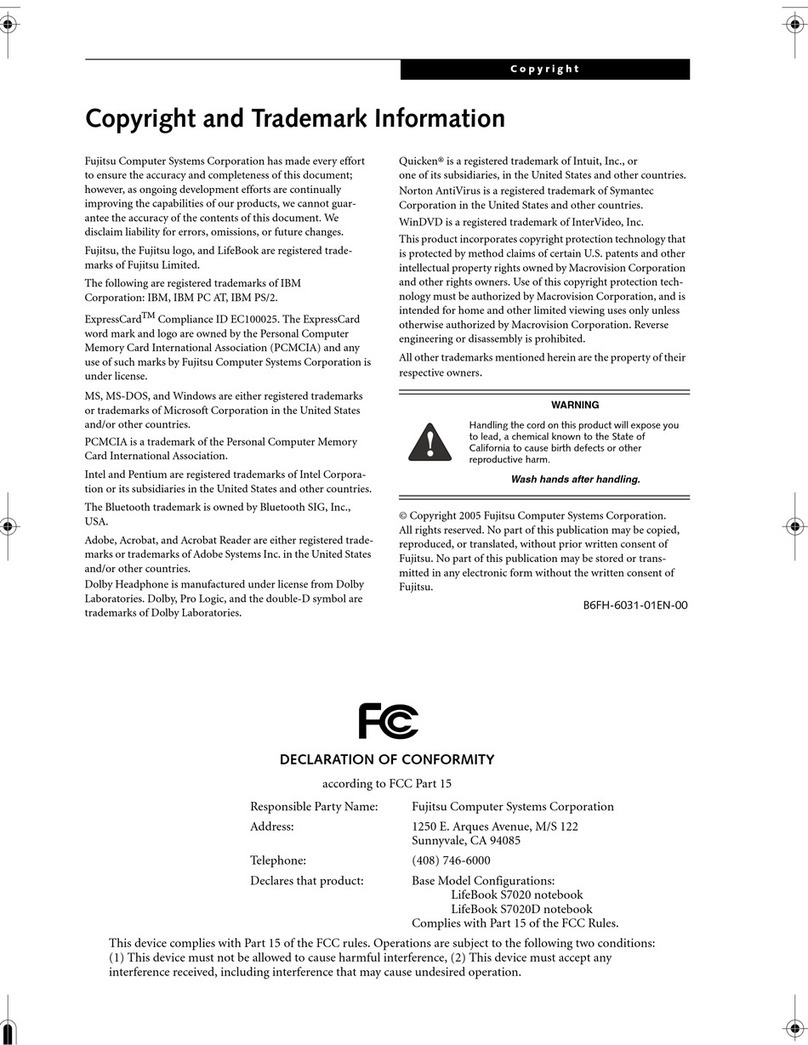 Fujitsu Lifebook S7020 user guide