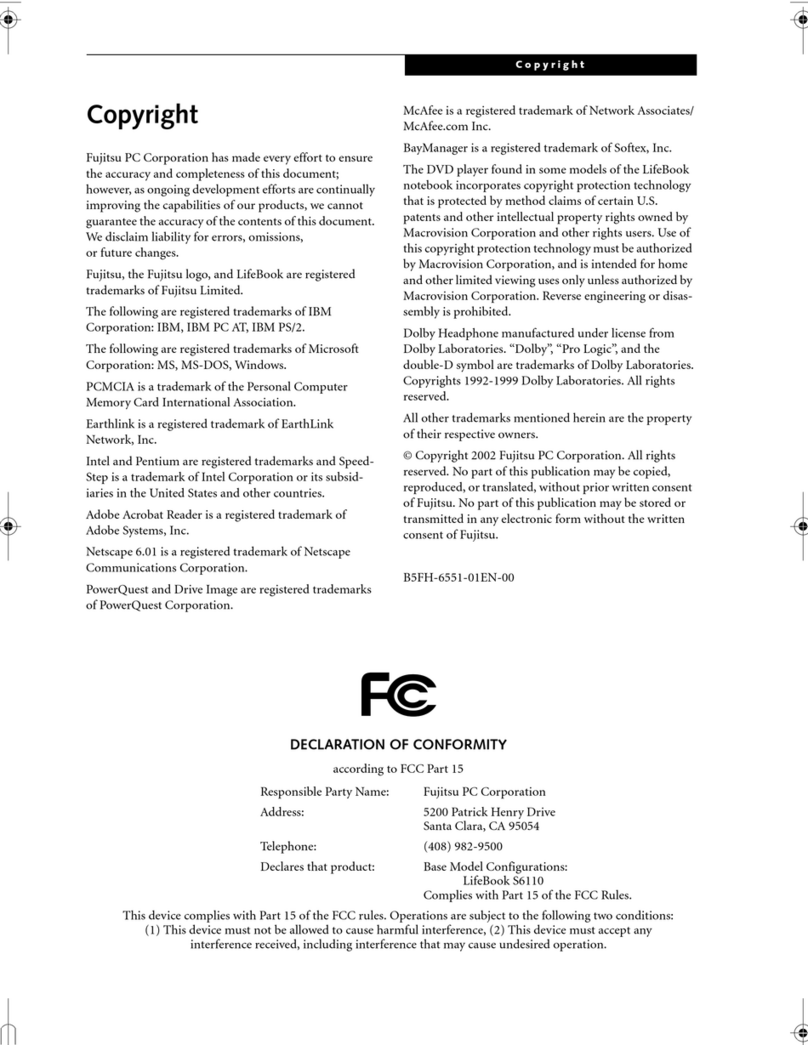 Fujitsu LifeBook S6110 User manual
