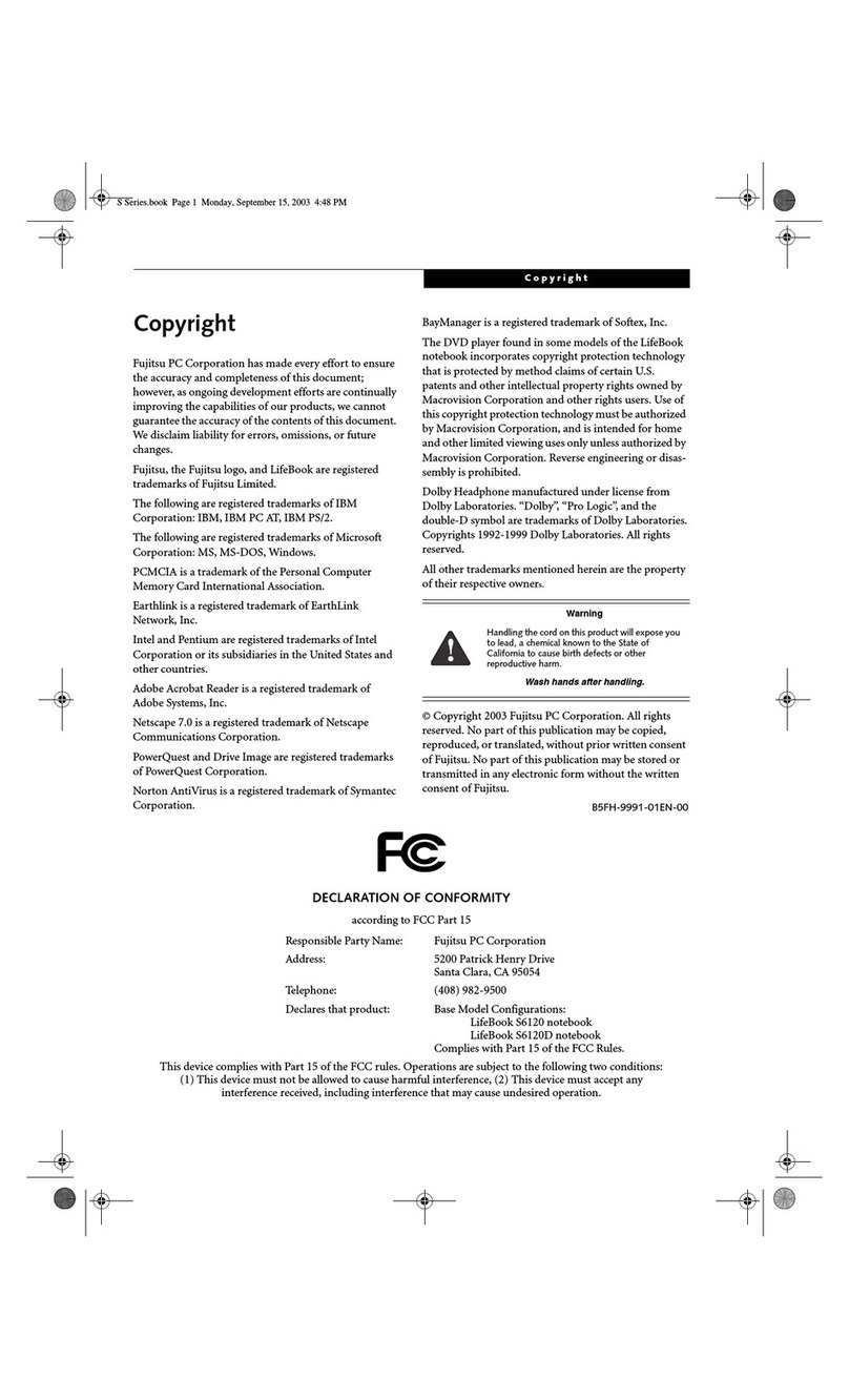 Fujitsu LIFEBOOK S6120 User manual