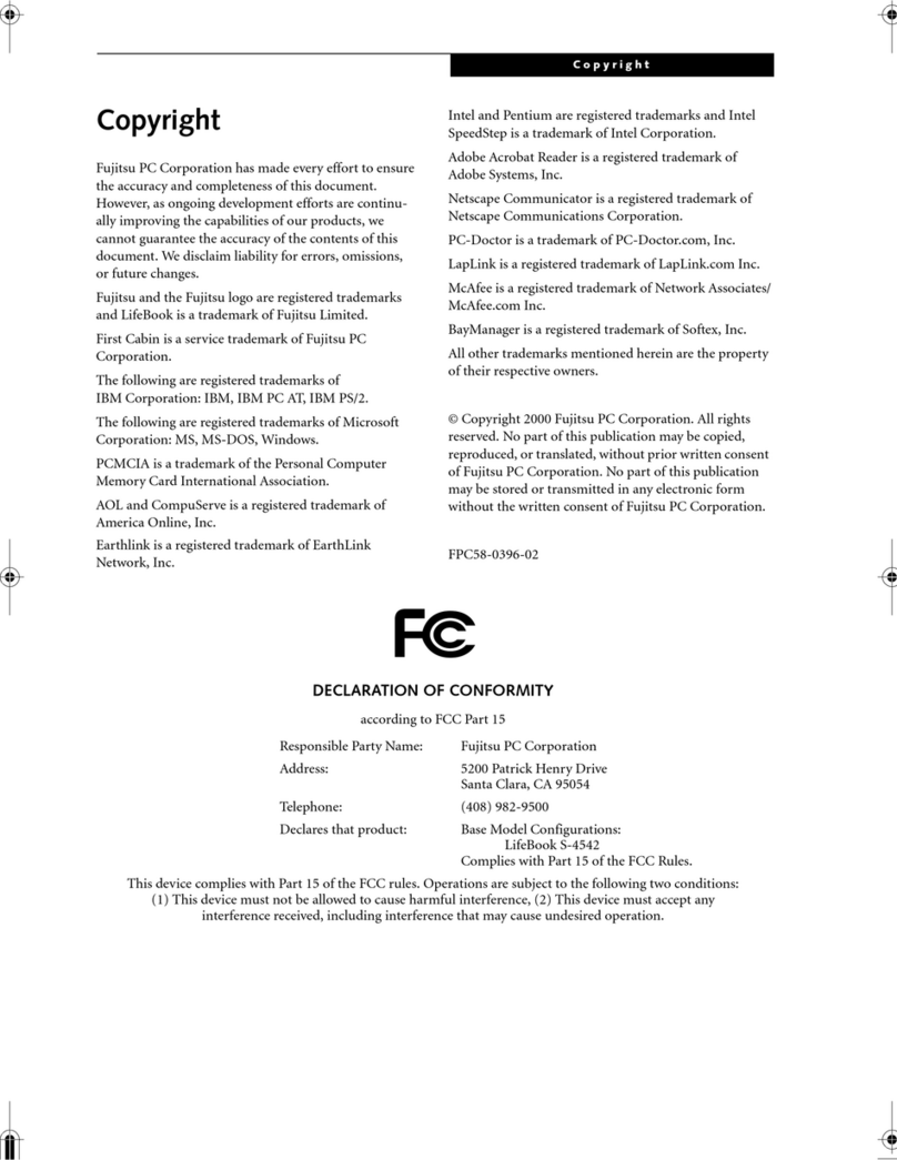 Fujitsu Lifebook S4542 user guide
