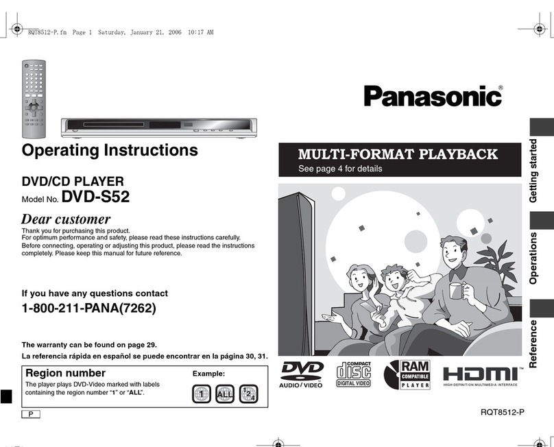 Panasonic DVD-S52S User manual Panasonic DVD-S52S User manual