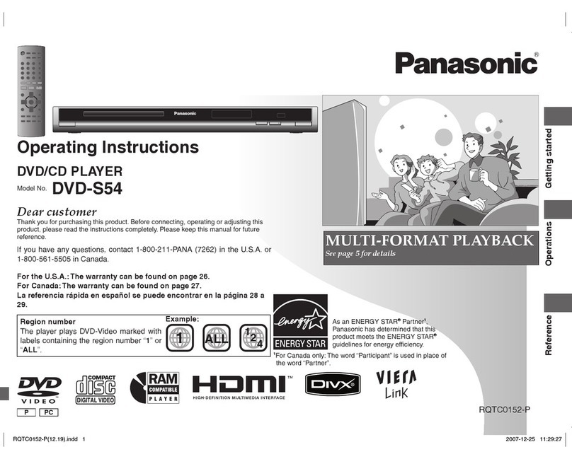 Panasonic DVD-S54S User manual