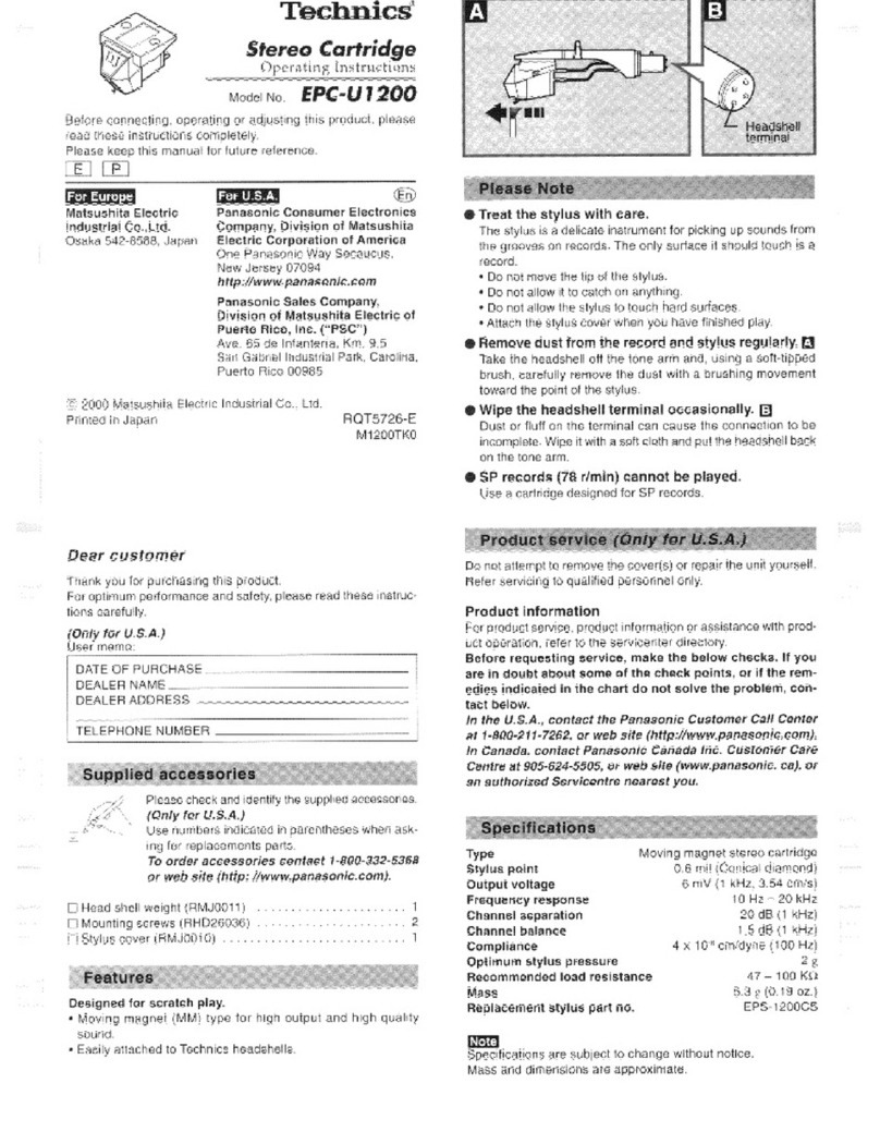 Panasonic EPC-U1200 operating manual