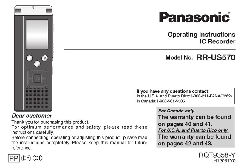 Panasonic RR-US570 User manual
