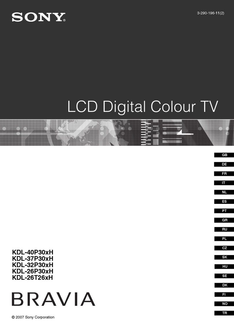 Sony KDL-26P300H Safety information guide