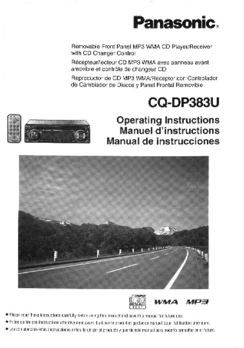 Panasonic CQDP383U - AUTO RADIO/CD DECK operating instructions