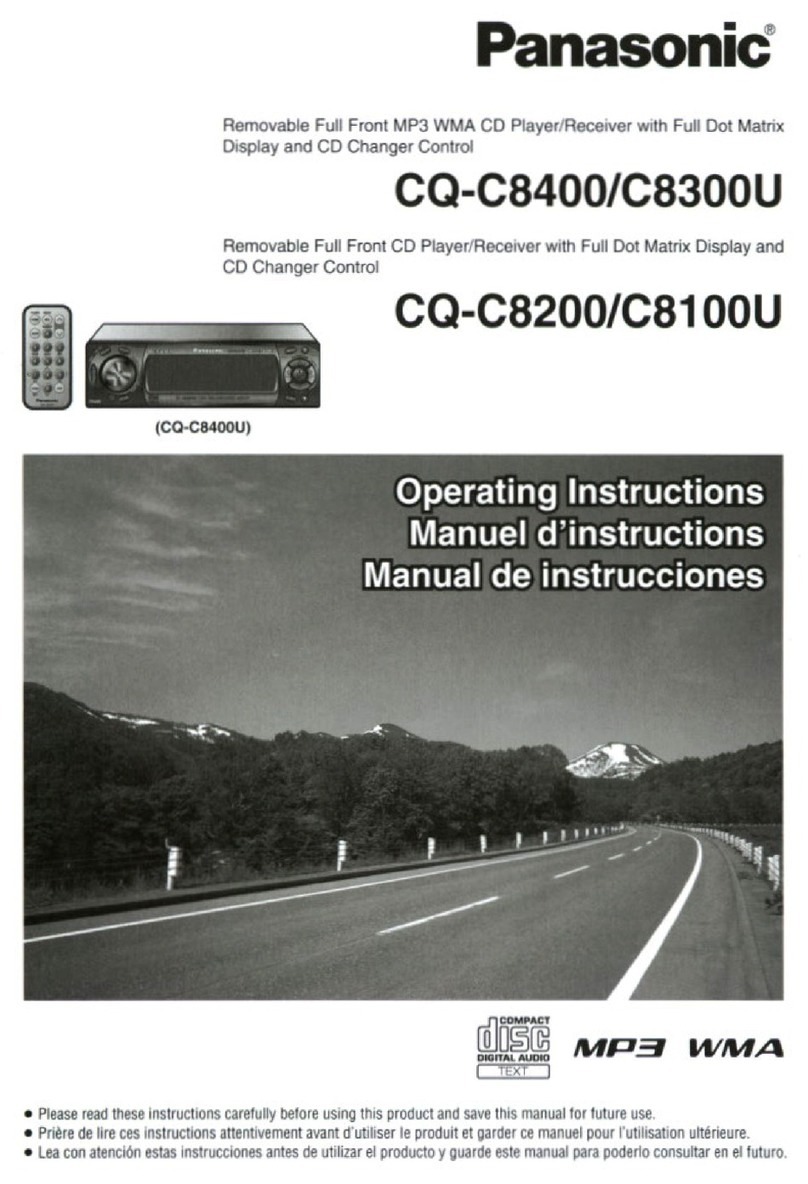Panasonic CQC8100U - AUTO RADIO/CD DECK operating instructions
