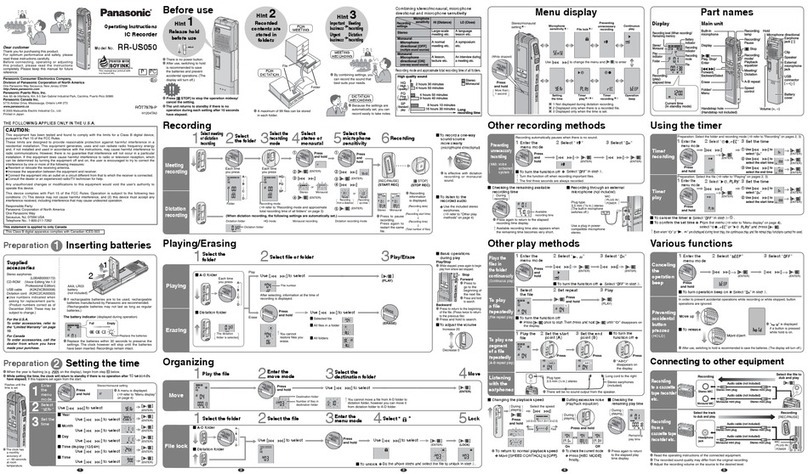 Panasonic RR-US050 User manual