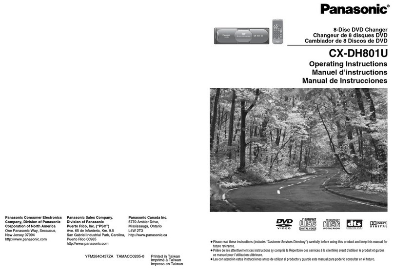 Panasonic CX-DH801U - Car Audio - DVD operating instructions