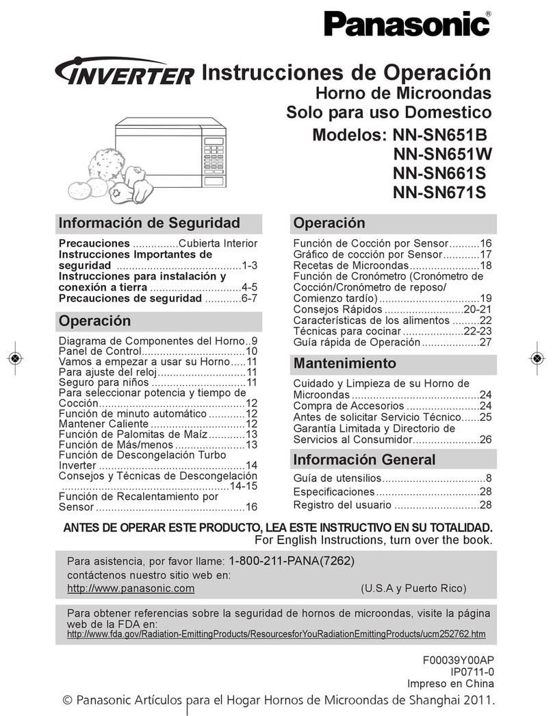 Panasonic NN-SN651B Instruction Manual