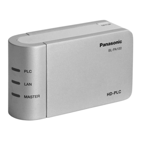 Panasonic BL-PA100A - HD-PLC Ethernet Adaptor User manual