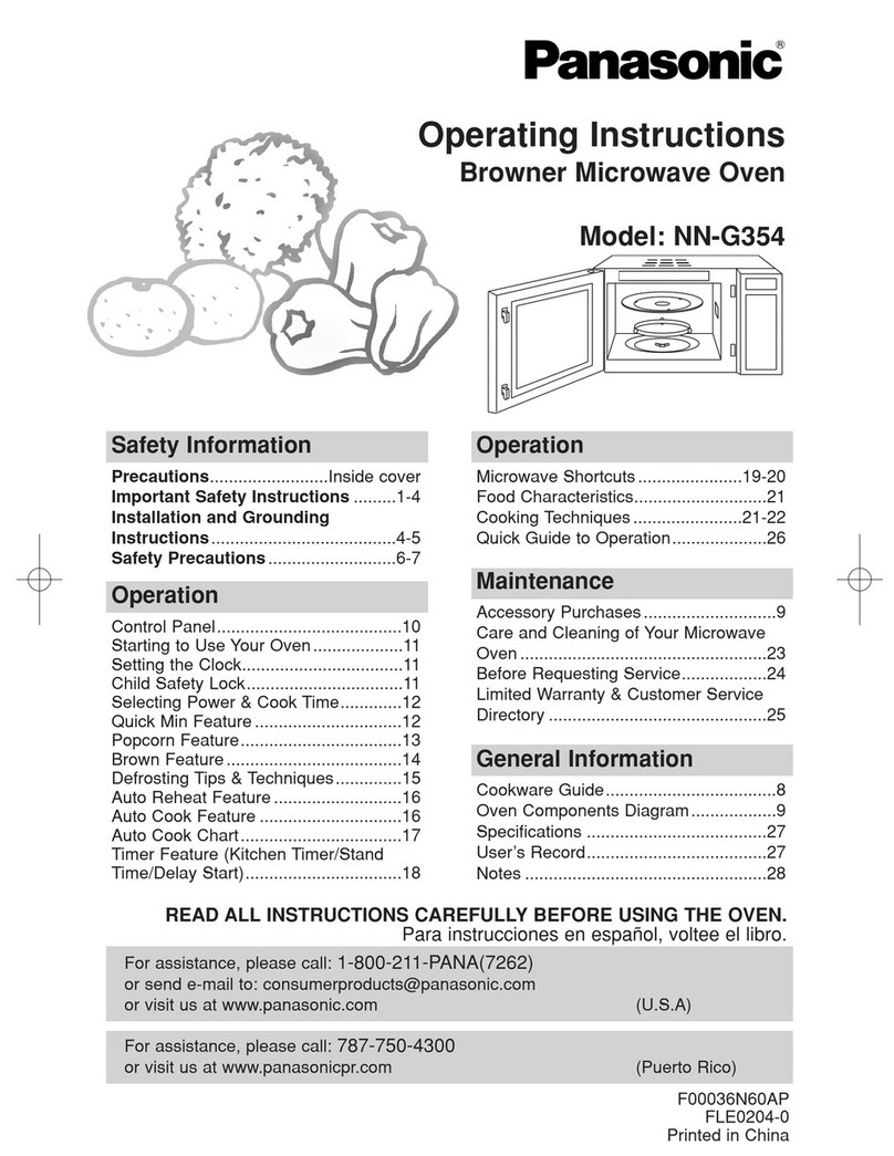 Panasonic NNG354MF - MICROWAVE - 0.7 CUFT User manual