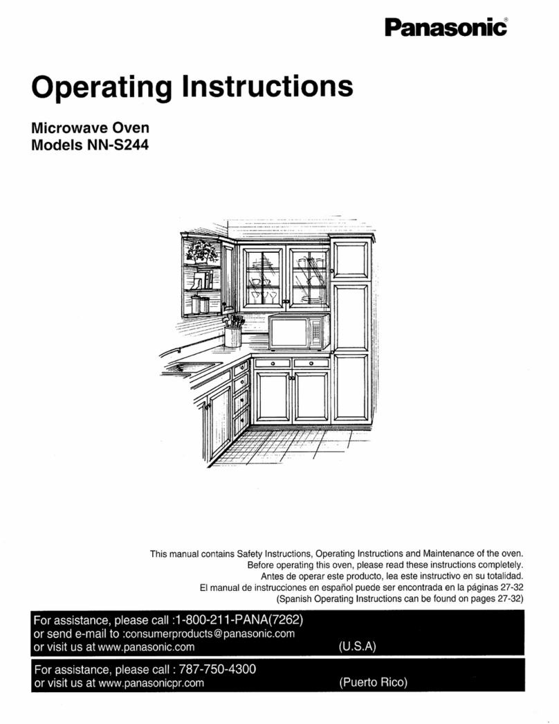 Panasonic NNS244BL - MICROWAVE 2.0 C/OTR operating instructions